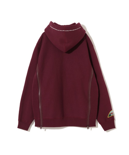 脇ﾘﾌﾞZIPﾀﾀｷﾌｰﾃﾞｨｰ TPJQﾊﾟｯﾁ Bordeaux