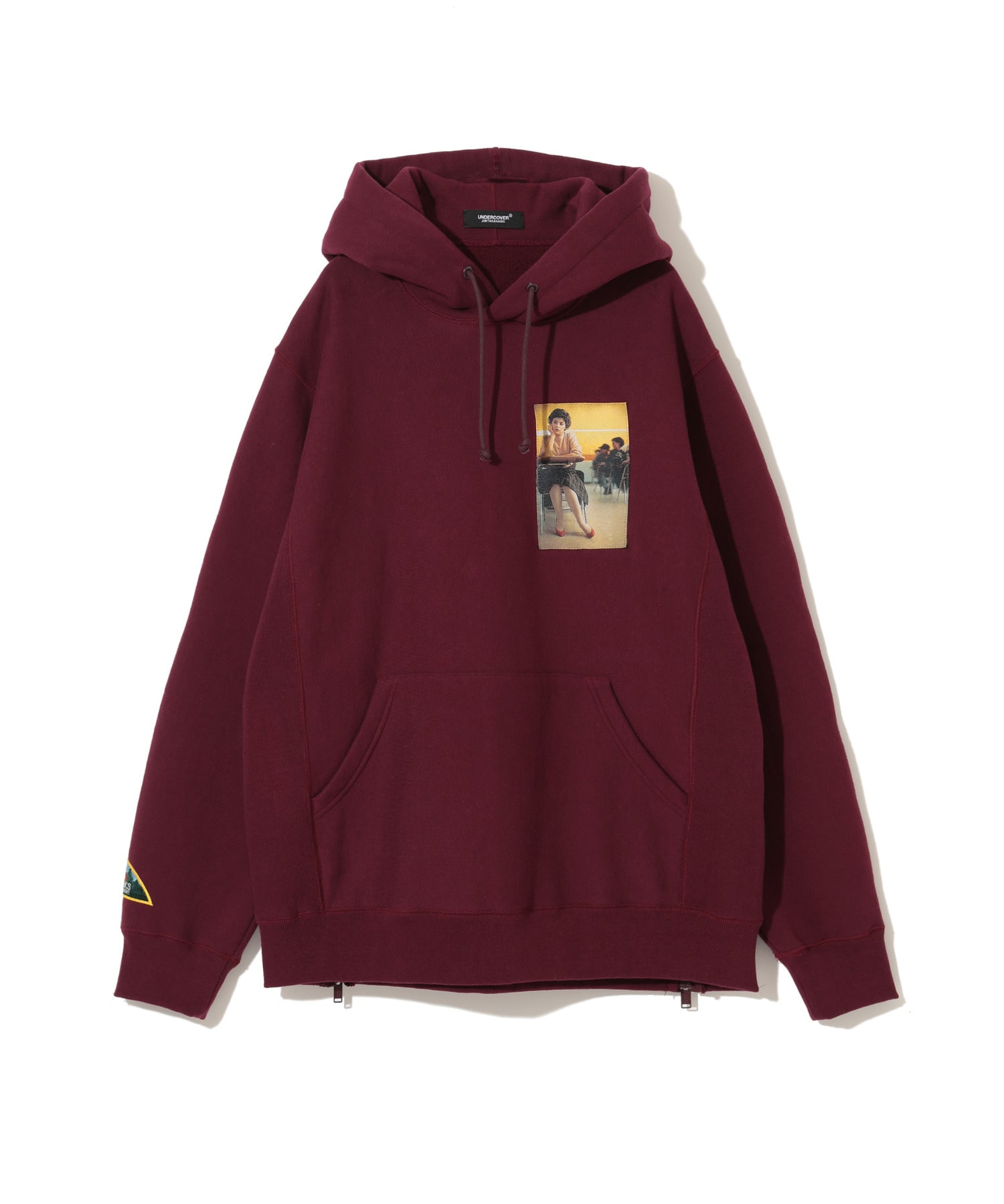 脇ﾘﾌﾞZIPﾀﾀｷﾌｰﾃﾞｨｰ TPJQﾊﾟｯﾁ Bordeaux