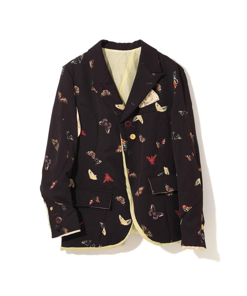 Butterfly総柄ｳｰﾙﾋﾟｰｸﾄﾞ3BJKT