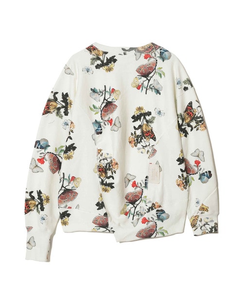 BF総柄11.5ozCP裏毛ﾋﾞｰｽﾞ刺繍ｱｼﾝﾒﾄﾘｰ切替PO