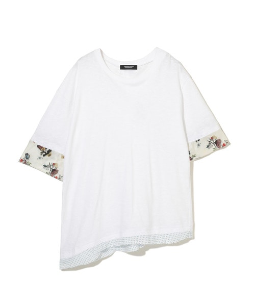 ｽﾗﾌﾞ天竺袖総柄ﾚｲﾔｰTEE