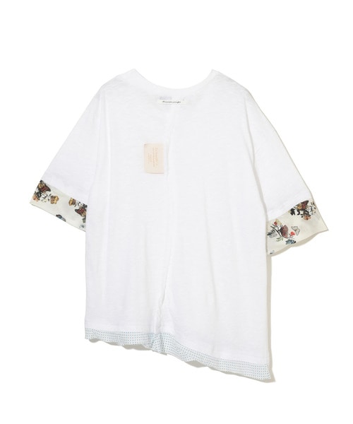 ｽﾗﾌﾞ天竺袖総柄ﾚｲﾔｰTEE