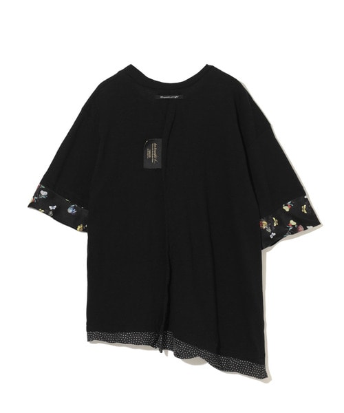 ｽﾗﾌﾞ天竺袖総柄ﾚｲﾔｰTEE