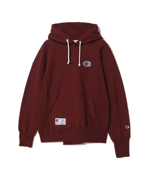 11.5ozCP裏毛ﾋﾞｰｽﾞ刺繍ｱｼﾝﾒﾄﾘｰ切替HOODIE