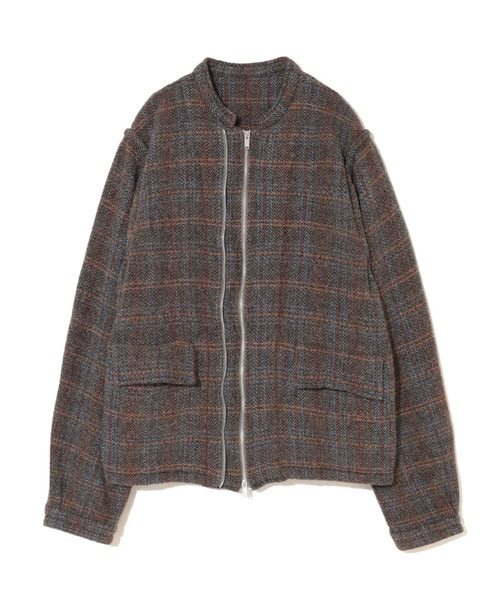 縮絨ｳｰﾙﾁｪｯｸWZIPｽﾀﾝﾄﾞｶﾗｰﾌﾞﾙｿﾞﾝ