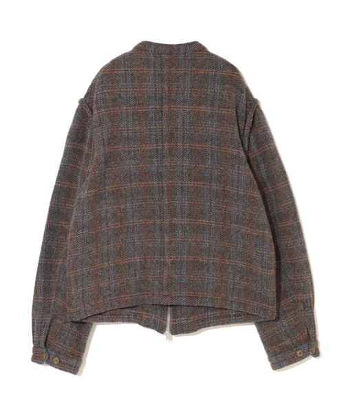 縮絨ｳｰﾙﾁｪｯｸWZIPｽﾀﾝﾄﾞｶﾗｰﾌﾞﾙｿﾞﾝ