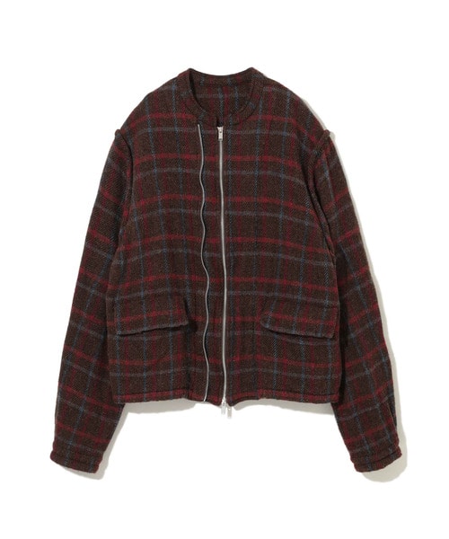 縮絨ｳｰﾙﾁｪｯｸWZIPｽﾀﾝﾄﾞｶﾗｰﾌﾞﾙｿﾞﾝ