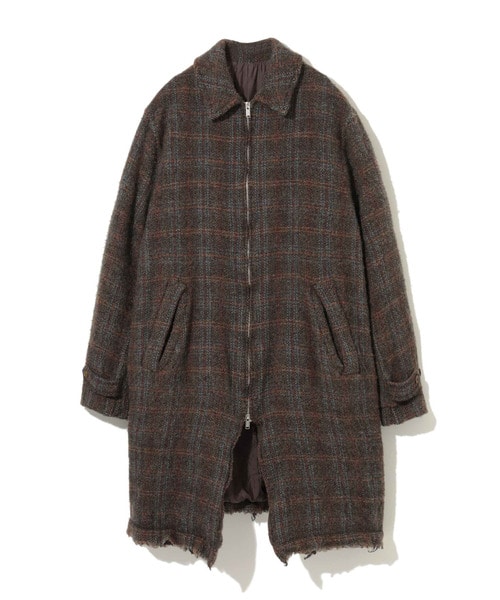 縮絨ｳｰﾙﾁｪｯｸｽﾃﾝｶﾗｰｺｰﾄ