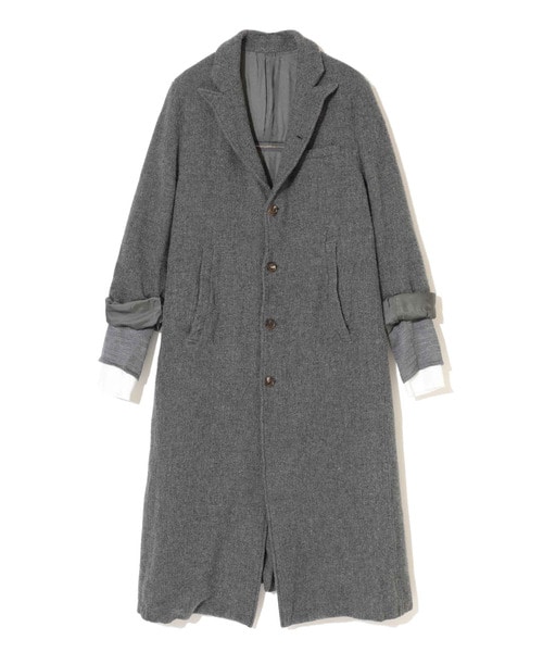 縮絨袖ﾚｲﾔｰﾋﾟｰｸﾄﾞﾗﾍﾟﾙｺｰﾄ