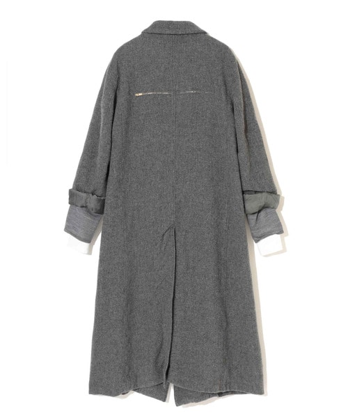 縮絨袖ﾚｲﾔｰﾋﾟｰｸﾄﾞﾗﾍﾟﾙｺｰﾄ