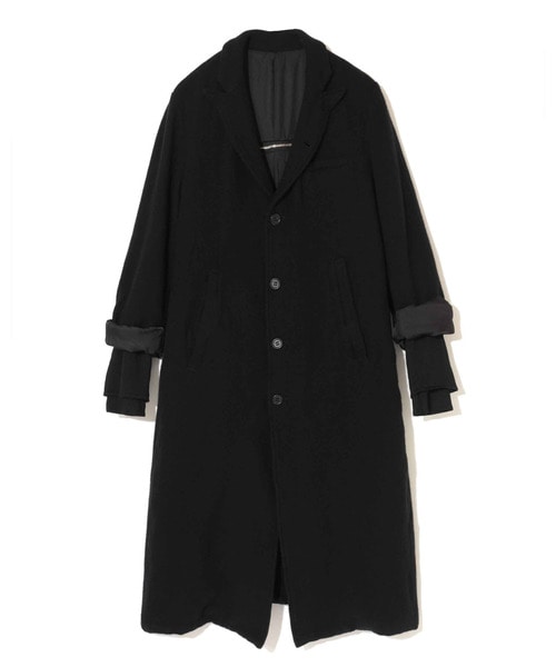 縮絨袖ﾚｲﾔｰﾋﾟｰｸﾄﾞﾗﾍﾟﾙｺｰﾄ