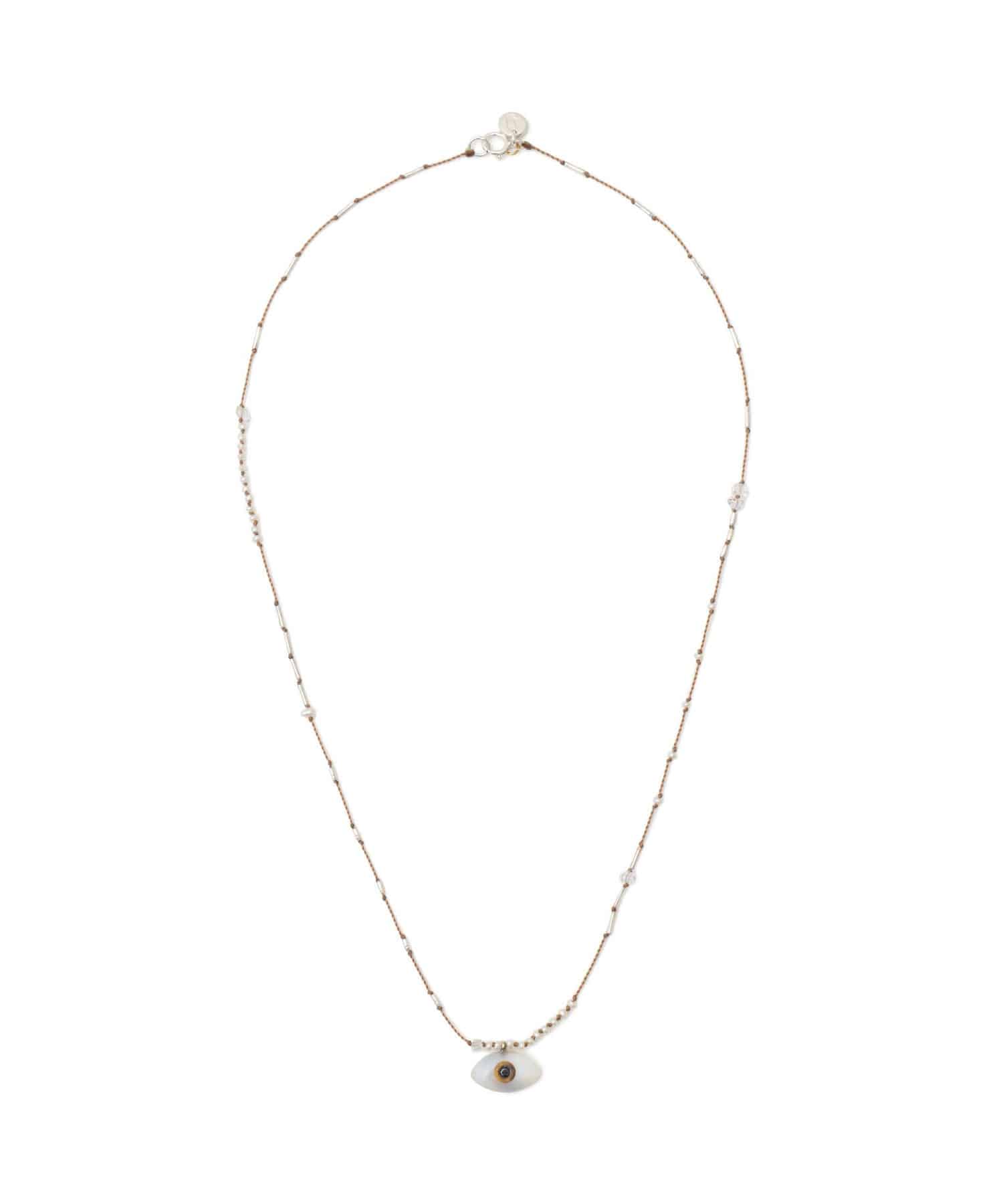 SeedPearl＆Silverﾈｯｸﾚｽ EvilEye GemStone