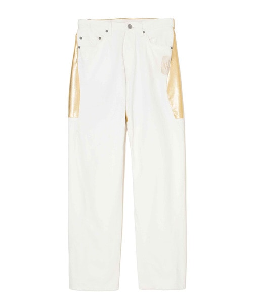 後ﾚｻﾞｰ切替加工ﾃﾞﾆﾑﾊﾟﾝﾂ WHITE