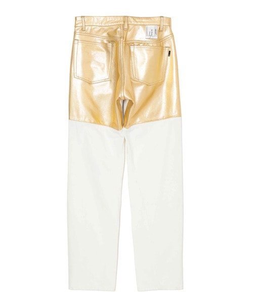 後ﾚｻﾞｰ切替加工ﾃﾞﾆﾑﾊﾟﾝﾂ WHITE