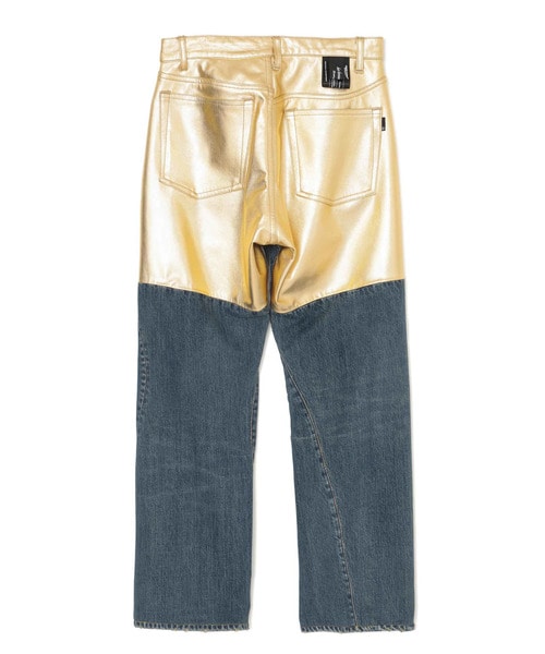 後ﾚｻﾞｰ切替加工ﾃﾞﾆﾑﾊﾟﾝﾂ INDIGO/BLACK