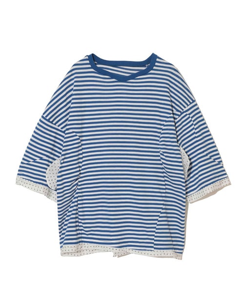 ｽﾗﾌﾞ天竺ﾎﾞｰﾀﾞｰTEE