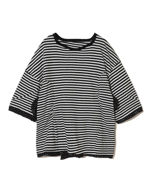 ｽﾗﾌﾞ天竺ﾎﾞｰﾀﾞｰTEE