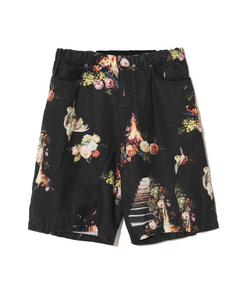 EMMA総柄ﾘﾈﾝｲｰｼﾞｰ5PKｼｮｰﾂ