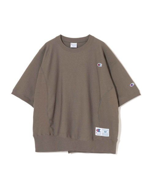 10ozChampion裏毛ﾋﾞｰｽﾞ刺繍切替半袖PO
