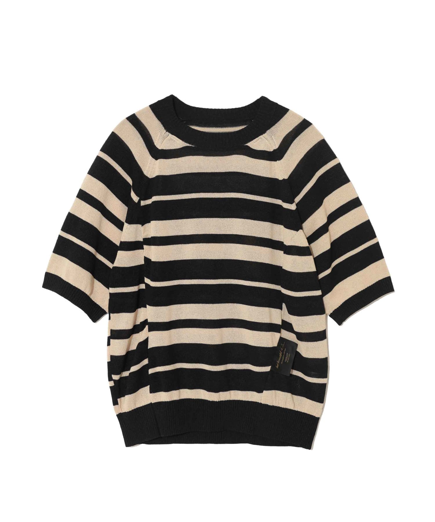 ﾍﾟｰﾊﾟｰCoﾗﾝﾀﾞﾑﾎﾞｰﾀﾞｰ半袖ﾗｸﾞﾗﾝﾆｯﾄ