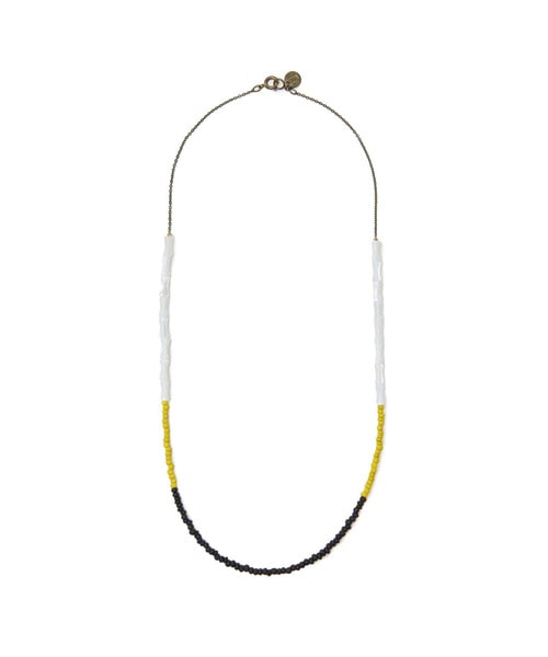 ﾋﾞｰｽﾞﾈｯｸﾚｽ BK/YLW/WHT M