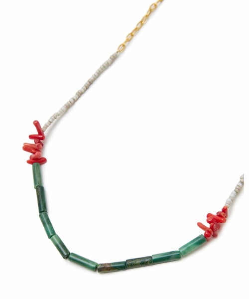 ﾋﾞｰｽﾞﾈｯｸﾚｽ GRN/RED/WHT M