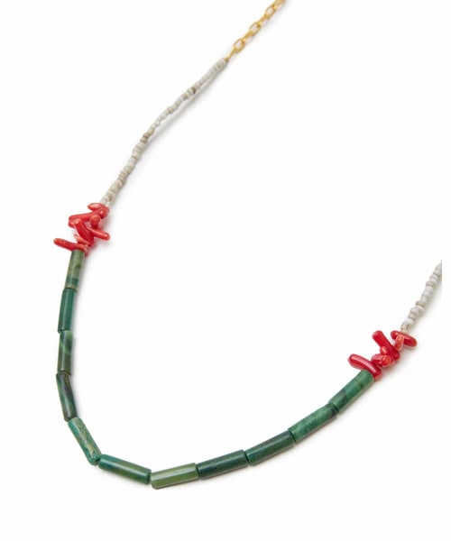 ﾋﾞｰｽﾞﾈｯｸﾚｽ GRN/RED/WHT L