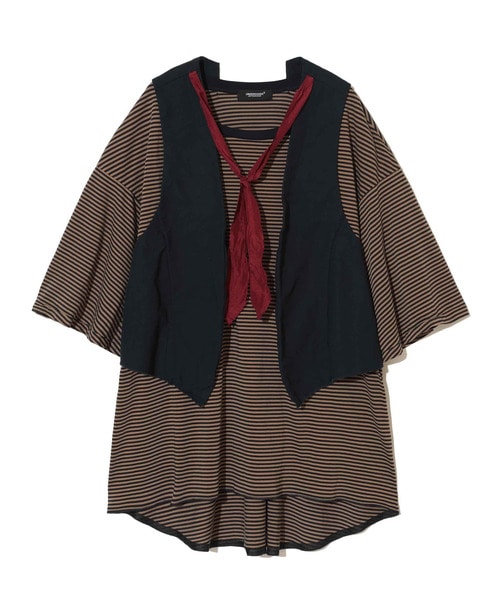 ﾍﾞｽﾄ付BIGTEE ﾎﾞｰﾀﾞｰ