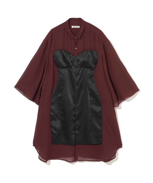 Peｼﾞｮｰｾﾞｯﾄｻﾃﾝﾋﾞｽﾁｪ付半袖BIGｼｬﾂ