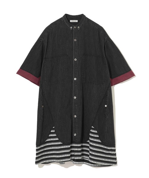 ﾋﾟｱﾉBD切替半袖ﾛﾝｸﾞﾃﾞﾆﾑｼｬﾂ