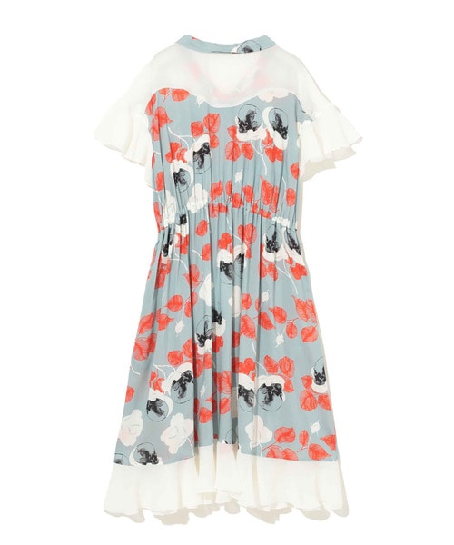 SkullFlower総柄RyﾛｰﾝGC切替半袖ｷﾞｬｻﾞｰOP