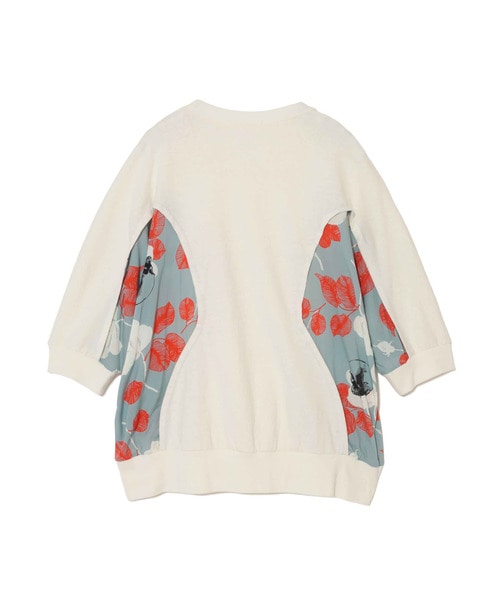 脇SkullFlower総柄Ryﾛｰﾝ切替半袖ﾘﾌﾞCS