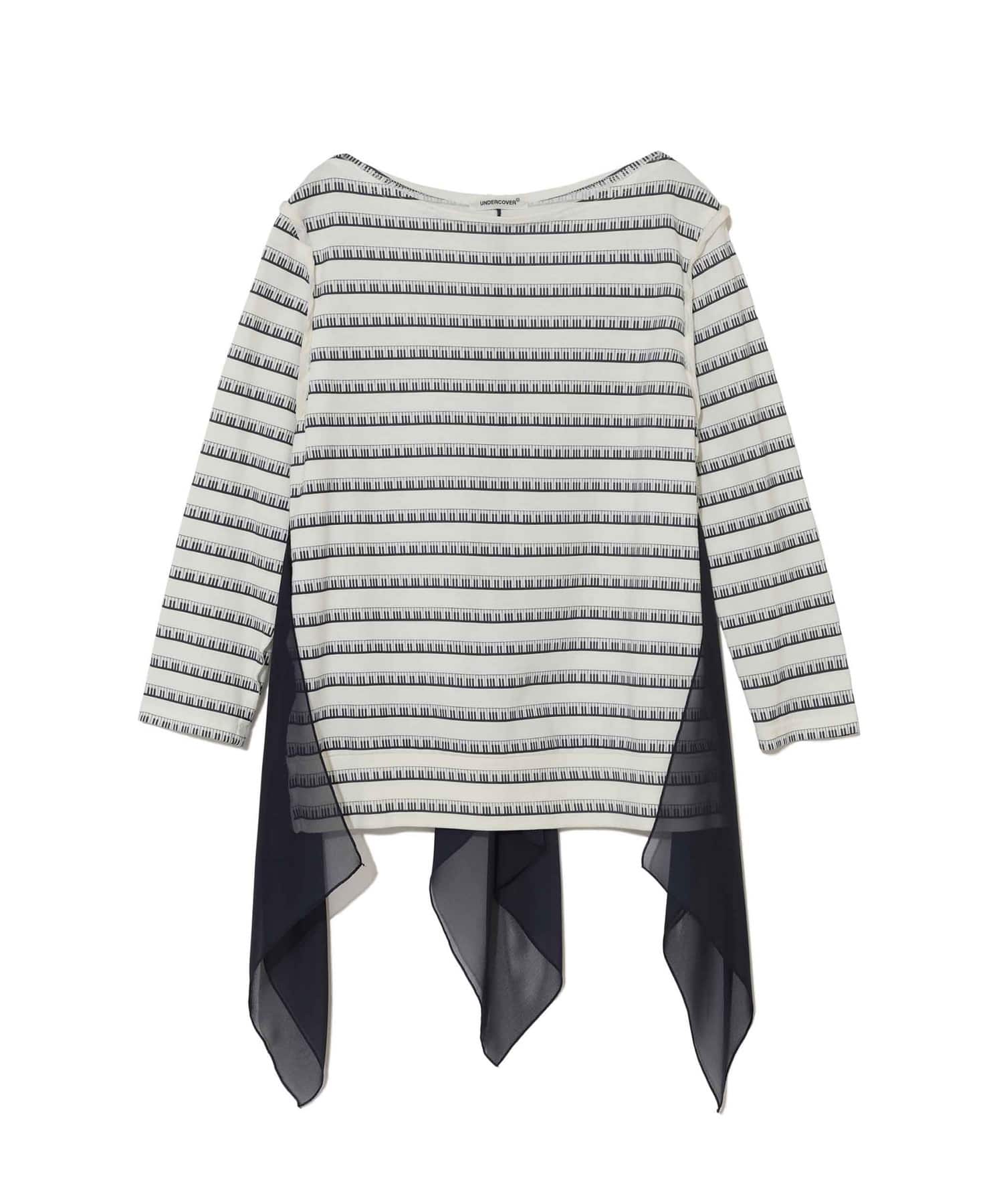 ﾋﾟｱﾉBD天竺GC挟込ﾎﾞｰﾄﾈｯｸ7分袖CS