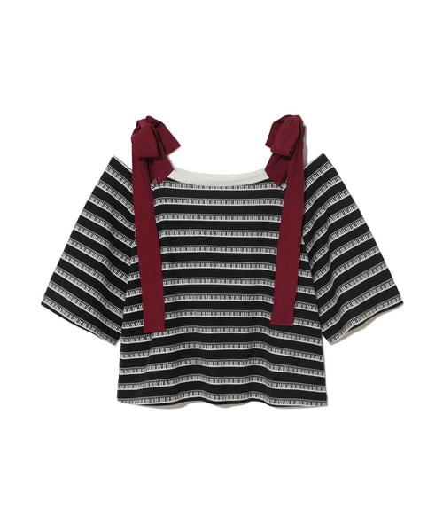 ﾋﾞｱﾉBD天竺肩ﾘﾎﾞﾝﾗｸﾞﾗﾝ半袖ｼｮｰﾄCS