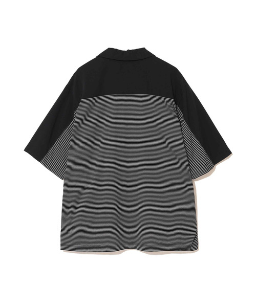 Ry/PeﾂｲﾙBD天竺切替半袖開襟ｼｬﾂ