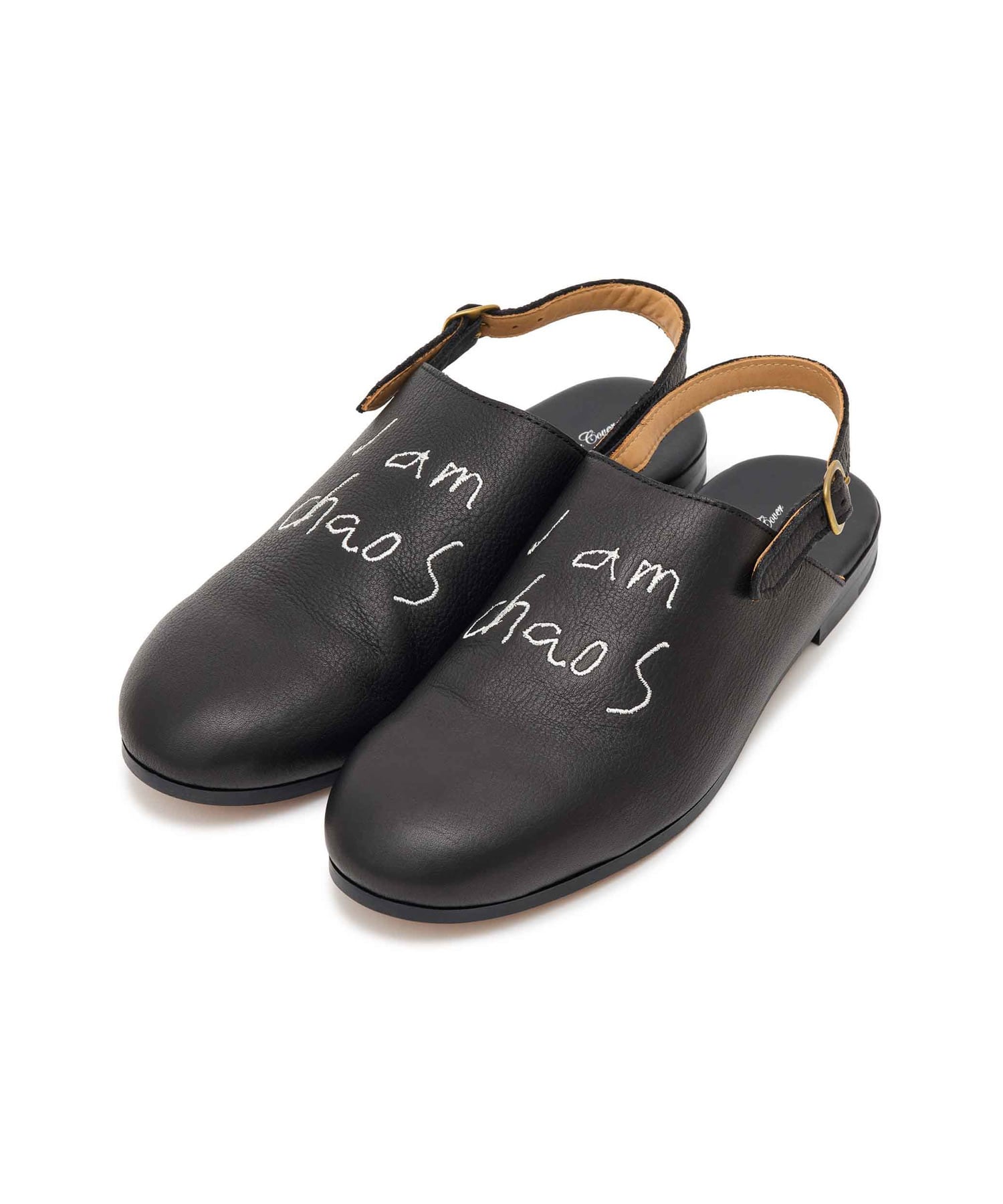 刺繍ﾚｻﾞｰﾋｰﾙｽﾄﾗｯﾌﾟｻﾝﾀﾞﾙ I am chaos